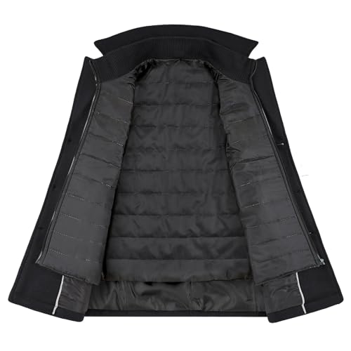Lamgool Men's Winter Wool Coat with Removable Padded Vest 2-in-1 Winter Warm Casual Peacoat3