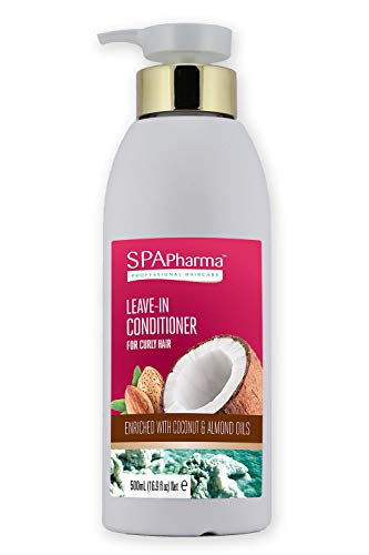 Spa Pharma Moisturizing Leave In Hair Conditioner with Coconut and Almond Oils for curly hair 13.5 fl oz