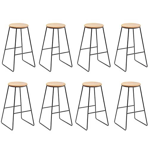 Symylife Lot de 8 chaises de Bar avec Repose-Pieds chaises Hautes de Style Minimaliste Moderne, îlot de Cuisine/Bar/tabourets de Bar à Manger Cover