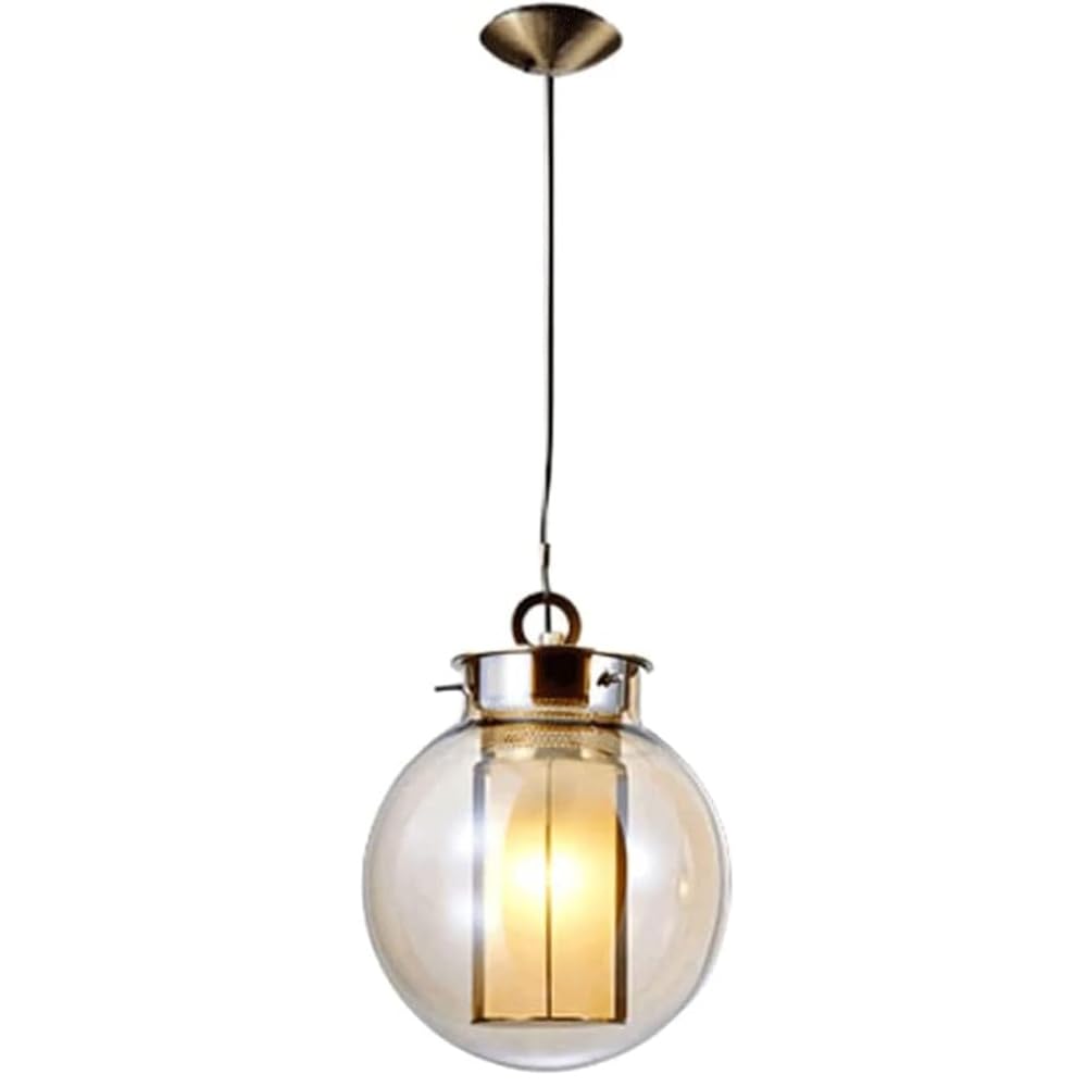 Nowoczesna jednogłowicowa podstawa żyrandola E27, metalowa szklana lampa wisząca w stylu nordyckim, kreatywny okrągły szklany abażur wiszący i barowe dekoracje balkonowe Made in China