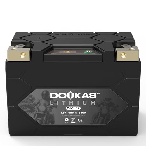 DOUKAS DKL14 550A LiFePO4 Motorcycle Lithium Battery, 12V 4Ah Powersports Battery, Compatible Jet...