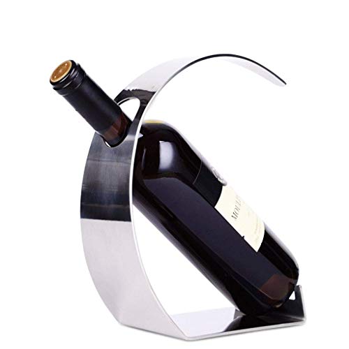 Soporte para botellas de vino de acero inoxidable plata