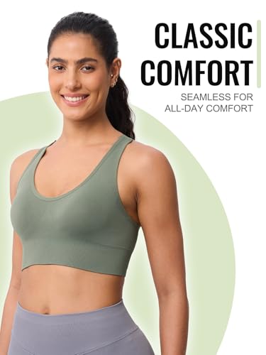 Image of Sports Bras for Women High Support, Multipack Padded Supportive Criss Cross Back Wireless Running Yoga Workout Bra