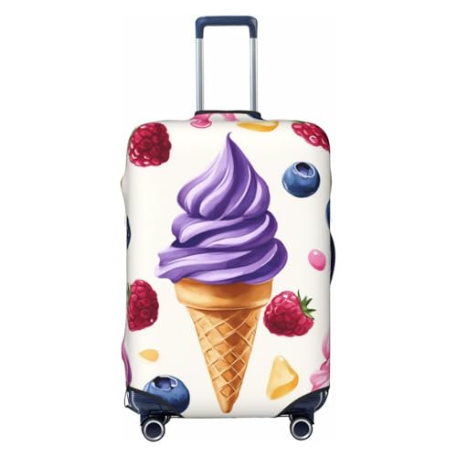 Purple Ice Cream Berry Suitcase Cover Fashion Luggage Covers Anti-Scratch Elastic Lightweight Protector For Travel Outdoor X-Large
