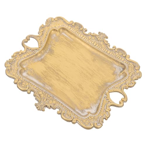 DEARMAMY Placa de joyería de metal retro europea. bandejas de maquillaje ayudante de cámara bandejas escritorio joyero vintage plato de joyería vintage bandeja de plato de joyería aleación