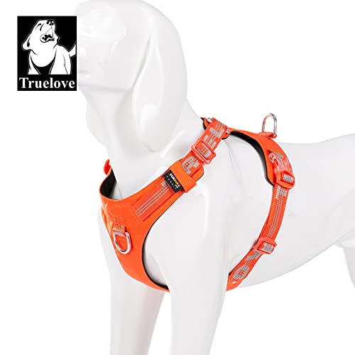 Truelove - Arnés de tela resistente a explosiones para perros de alta densidad de nailon ligero para exteriores, producto adecuado para perros pequeños y medianos grandes TLH6282 (naranja, L)