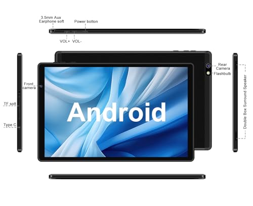 Image of Android Tablet 10 inch Android Tablets with 14GB RAM 128GB ROM, Octa-Core 2.0 GHz, 8000mAh Battery, 5G WiFi, BT 5.0, HD IPS Touchscreen, 5MP + 8MP Camera, Lastest Tablet with Keyboard Mouse Case,Black
