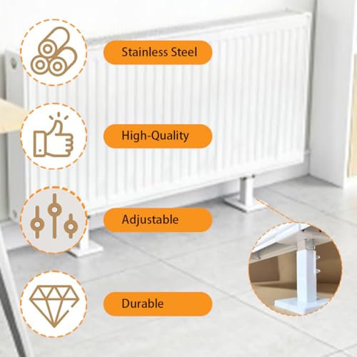 Fixation radiateur mur fragile avec support au sol en acier réglable