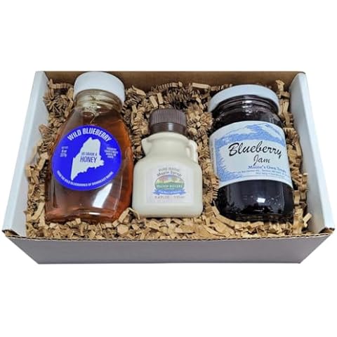 Maine Holiday Jam & Honey Gift Set - Pack of 3 (Jam, Honey, Maple Syrup) Cover