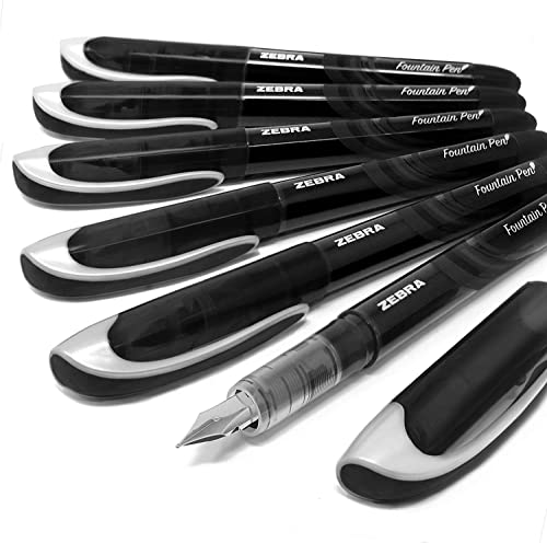 Zebra Fuente - Disposable Fountain Pen - Black Ink - Pack of 6, 1 count (Pack of 6)
