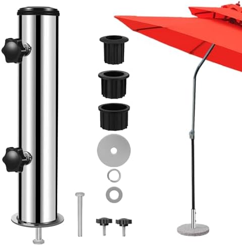 Sonnenschirm Standrohr Edelstahl - Mit 3 Hülsen Für 32/38/48mm Schirme