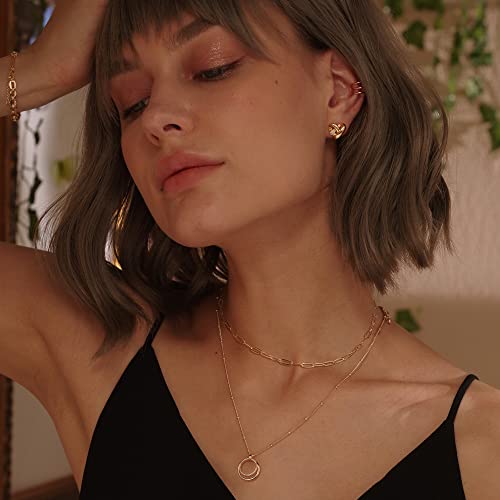 Image of MEVECCO Dainty Pendant Layered Necklaces for Women