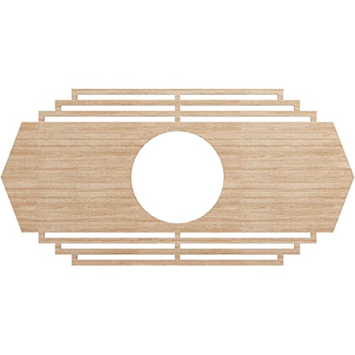 Ekena Millwork 32"W x 16"H x 8 3/8"ID x 1/4"T Chrysler Wood Fretwork Pierced Ceiling Medallion, Alder