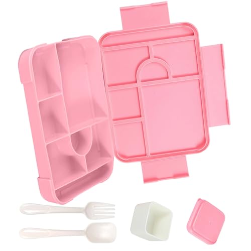 子供向けの分割された食品保管容器電子レンジのマルチコンパートメントランチボックスサラダフルーツポータブルデザイン学生の食事と密閉蓋付き