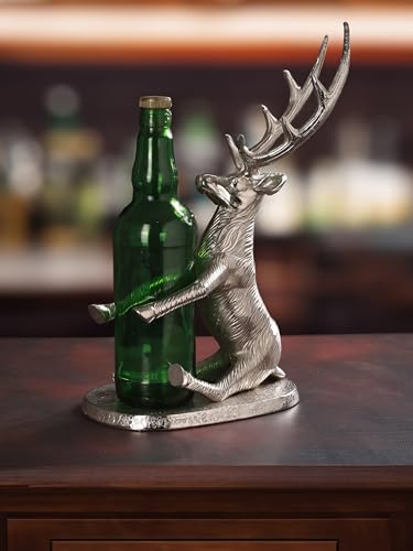 Image of Trovea's Silver Deer Bottle Holder- I Aluminium Wine Bottle Holder for Home Bar
