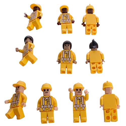 Assorted Construction Worker Interlocking Connecting Bricks Blocks Action Figures (10)