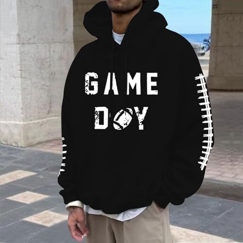 Mens Football Graphic Shirt Hoodie Game Day Hooded Sweatshirt Game Day Pullover Hoodies Long Sleeve3