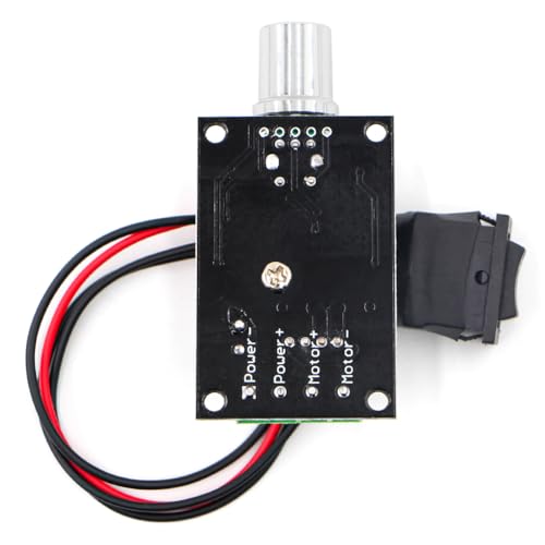 RioRand Small PWM DC Motor Speed Controller - for 6V 12V 24V 28V 3A 80W Low-Voltage Gear Motors with Forward/Reverse Switch Control