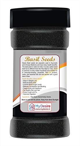 Image of Desire Basil Seeds 250 Gram |Tukmaria Seeds | Sabja Seeds | Seeds for Eating.