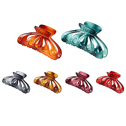 LYDZTION 3.5 Inch Large Hair Claw Clips for Women and Girls,6PCS Nonslip Big Hair Claw Clips for for Thick Hair Thin Hair,Strong Hold Hair Jaw Clips,6 Color Available