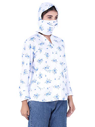 Image of SAMBHAV Girls /Women's Cotton Floral Print Sun Protection Summer Coat With Cap (Pack Of 1).