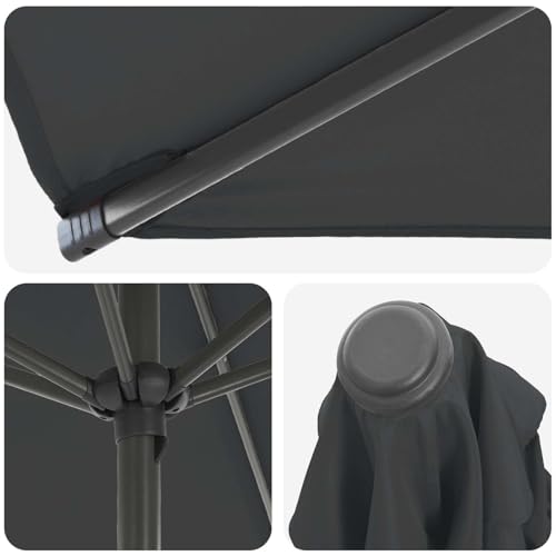 Parasol de jardin rectangulaire 200x300 polyester anthracite - 5