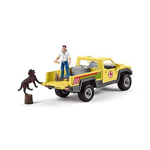 SCHLEICH FARM WORLD | Missione del veterinario nella fattoria 42727 | Set con pick-up, veterinario, vitello & accessori | Regalo per bambini dai 3 anni | Giocattolo fattoria | 29 pezzi