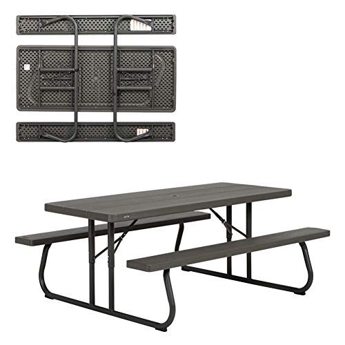 LIFETIME Table de Pique Nique Pliante Marron 182,9 x 76,2 x 73,7 cm 60112