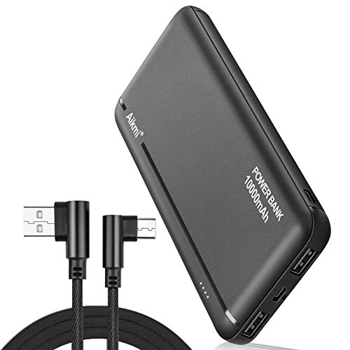 Portable Charger Power Bank 10000mAh - External Battery Pack with Dual USB Ports and USB-C Input, Compact High-Speed Charging Backup Phone Charger, Compatible for iPhone, Samsung, iPad, etc.