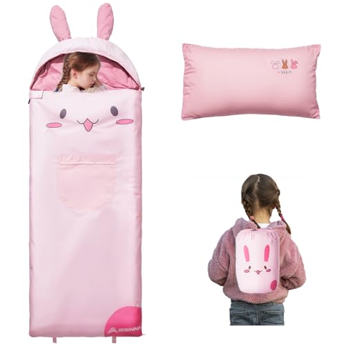 Bolsa de dormir para niños BISINNA con almohada para niños y niñas miniatura 1