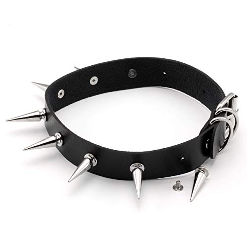 MILAKOO Gothic Choker Damen Nieten Choker Herren Spikes Choker Punk Lederhalskette verstellbar