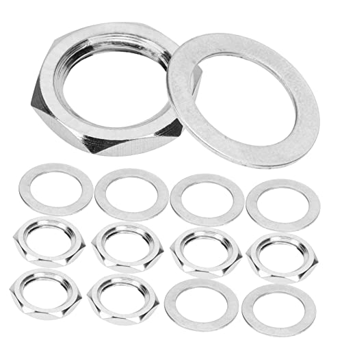 ifundom Professional Guitar Accessories 10 Sets of Input Jack Socket Nuts Metal Gaskets for Guitar Volume Pot