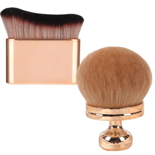 Body Brush For Tan Self Tan Brush With Two Sizes Tanning Brush For Body And Face Large Makeup Brush For Body Makeup Application Round And Rectangular Rose Gold Brushes Measuring 8.8 x 3 cm And 6.8