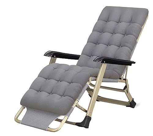 Chaise longue de jardin pliante avec coussin et siege reglable a gravite zero - 2