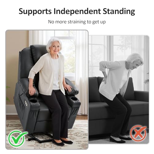 Image of MCombo Small Power Lift Recliner Chair for Elderly, Heat and Massage 7141
