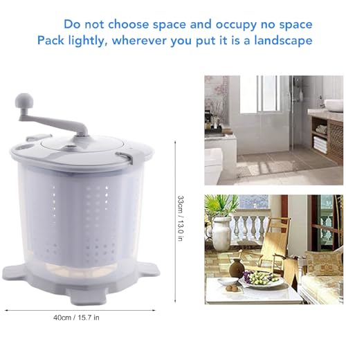 Handslinger Wasmachine Draagbare Niet-elektrische Handmatige Kledingwasmachine Mini-wasmachine Energiebesparing Voor Slaapzaal Appartement Camping Grijs - Afbeelding 3