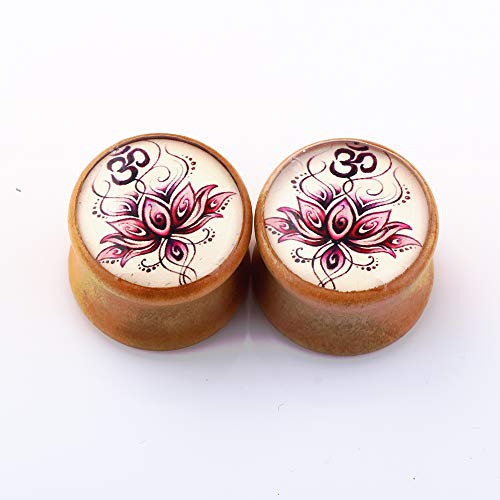 TIANCI FBYJS 5 Pairs Wooden Gauges Organic Wood Double Flared Ear Tunnels Expander Plugs Stretcher for Women Men 5 Style 8mm