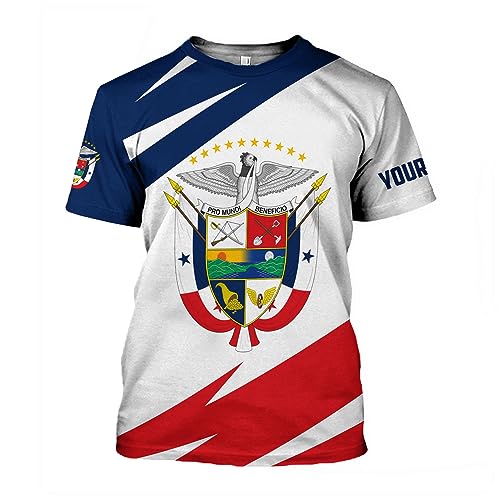 Custom Panama Shirts for Men 3D Panama Coat of Arms Shirts Panamanian Flag Pride Shirts Panama Hombres Camisa Men Women2