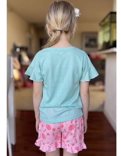 Image of Arshiner Girls Pajamas Ruffle Short Sets Cute Sleepwear Soft Kids Pjs