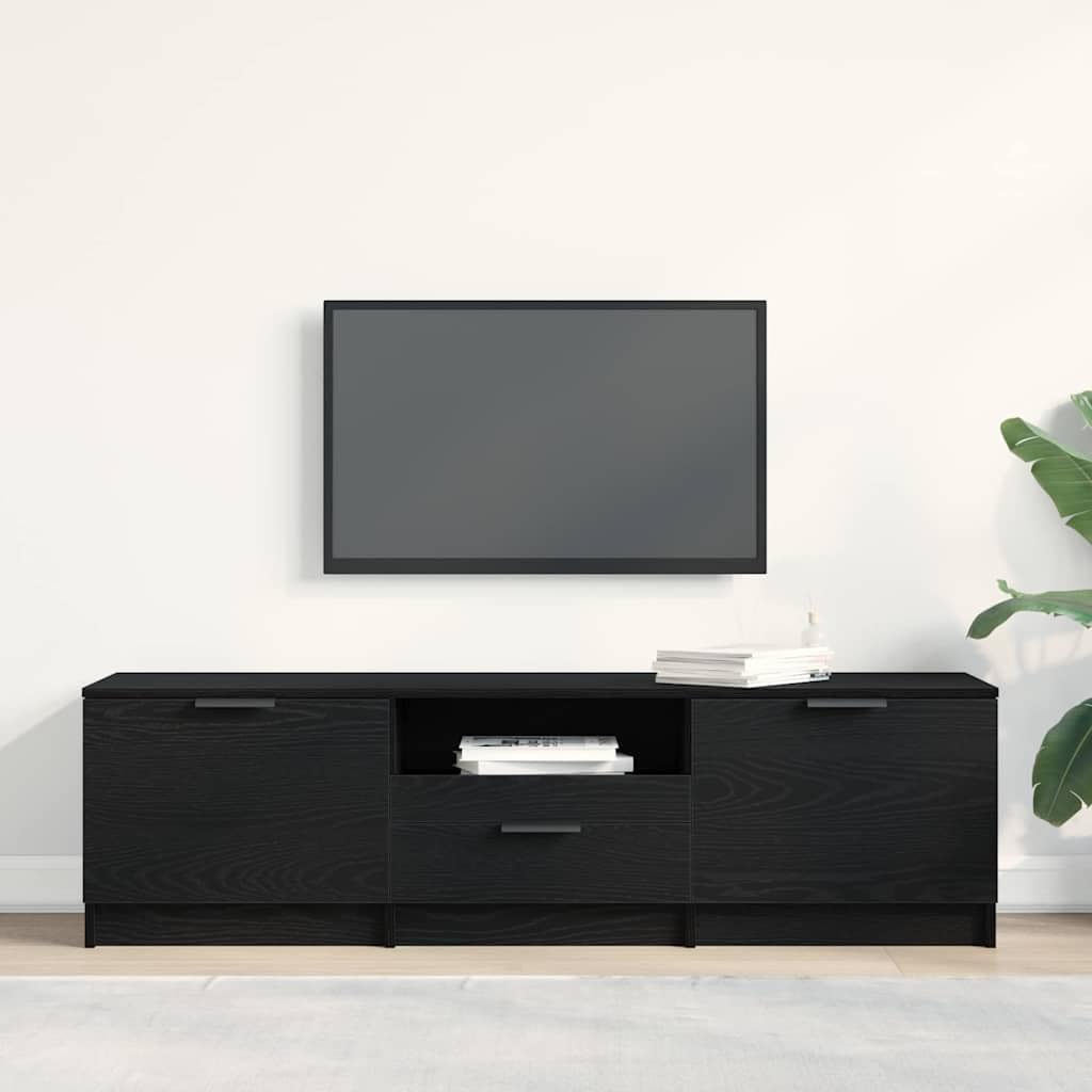 55 Inch Engineered Wood TV Stand with Drawers | Features sleek steel handles and ample storage, ideal as a modern living room entertainment center for media devices.