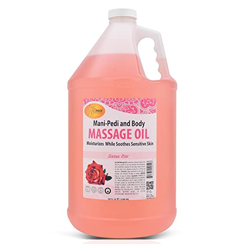 Spa Redi - Massage Oil, Sensual Rose, 128 Oz - Professional Pedicure, Manicure, Full Body Massage Therapy, Made With Almond Oil, Cotton Seed Oil, Sunflower Oil, Avocado Oil, Essential Oils, Vitamin E #TOP5