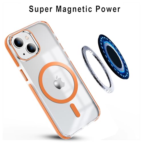Image of MINTZZ ️ for iPhone 13 Case, Compatible with MagSafe, Military-Grade Protection, Yellowing Resistant, Scratch-Resistant TPU Back, Magnetic Phone Case for iPhone 13 Orange