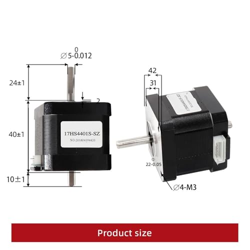 Moteur pas à pas 42BYGH40 à double axe pour axe Z de commande CNC - 4