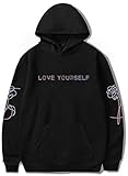 SERAPHY Unisex Kapuzenpullover Pullover Love Yourself Sweatshirts für Armee Suga Jimin Jin Jung Jook J-Hoffnung Rap-Monster V schwarz-P M