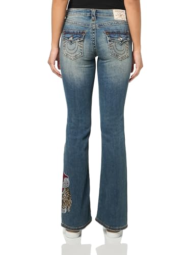 True Religion Women's Tattoo Crystal Becca Mid Rise Boot Big T Jeans2
