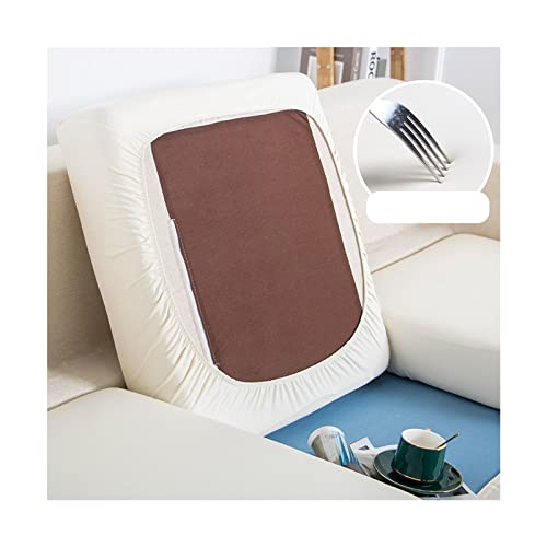 PU Faux Cuir Canapé Housse De Coussin De Canapé Extensible, Sectional Sofa Housse Élastique Sofa Place Housse De Coussin Protection De Meubles avec Fond élastique-Blanc-1 Place(1PC)