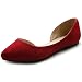 Ollio Women's D'orsay Shoe Comfort Faux suede Pointed Toe Ballet Flat