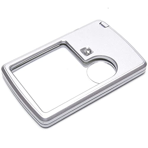 GoodsLand 【 電池式 】 LED ライト ルーペ ライト付き 携帯用 カード型 ケース 3倍 6倍 拡大 読書 新聞 GD-36LOUPE