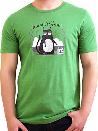Funny Cat T-Shirt for Men & Women - Perfect Cat Dad & Mom Shirt (Green, Medium)