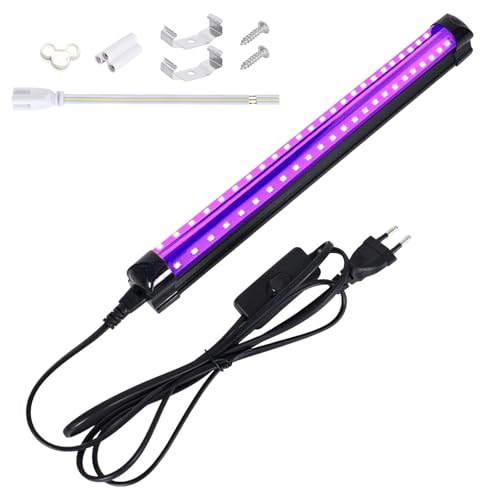 Colexy Tira de luz LED negra, 10 W, USB, barra de luz negra, 395 – 405 nm, lámpara de luz negra ajustable, lámpara portátil UV LED negra con interruptor para fiestas, Halloween, Navidad, decoración